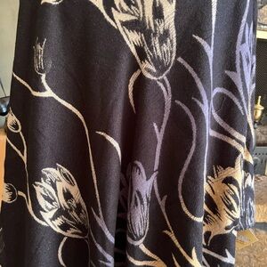 Elegant Black and Cream Poncho